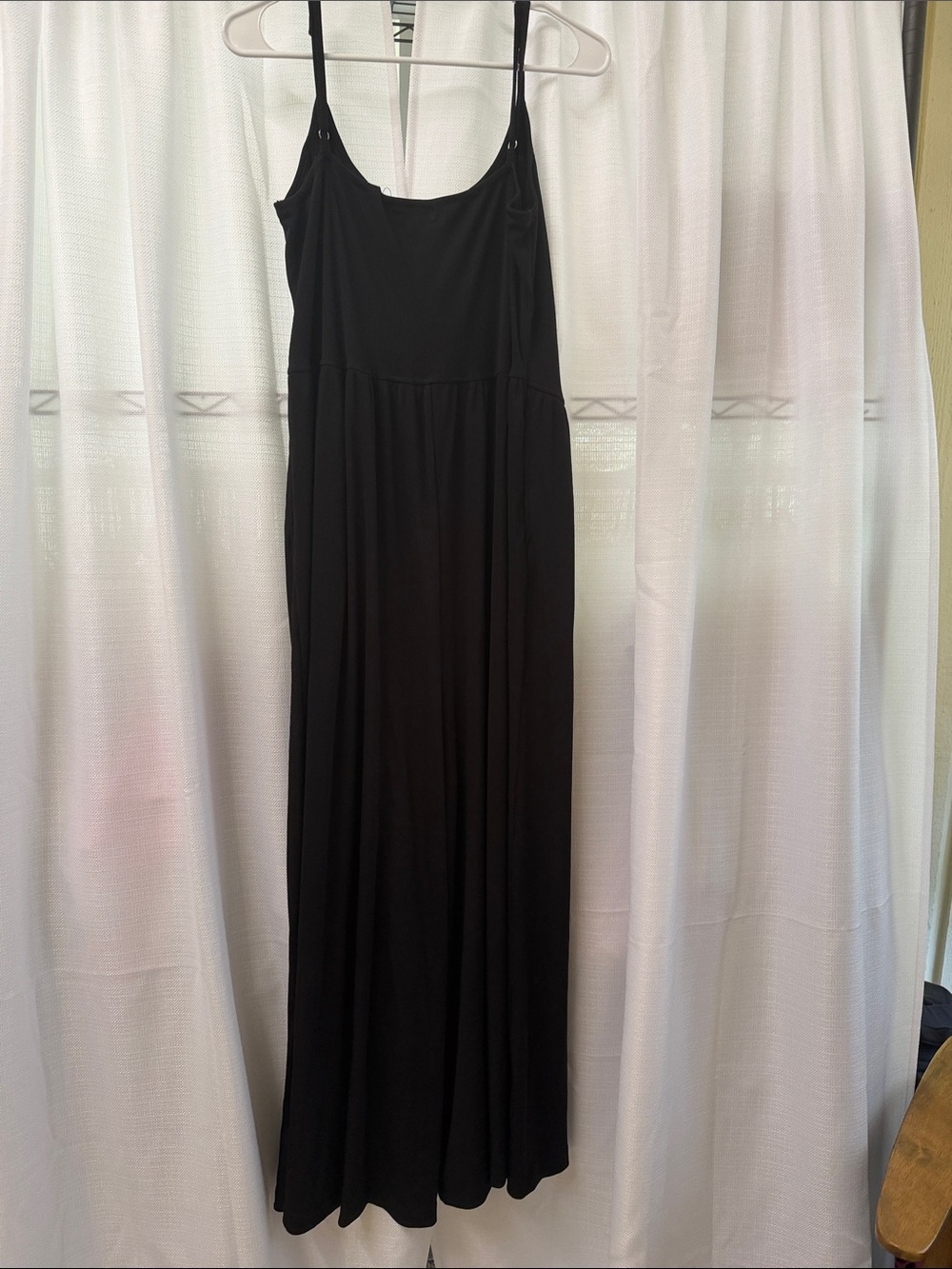 Black Wide-Leg Spaghetti-Strap Jumpsuit - Picture 3 of 3
